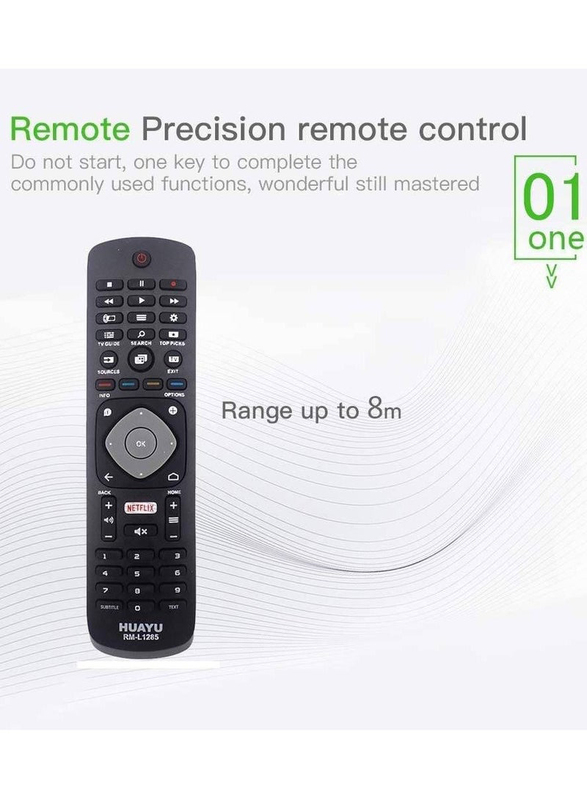 Huayu Replacement Remote Control for Philips Smart LCD LED TV's, Black