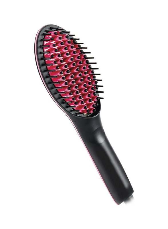 Electric Hair straightener Comb Brush Black/Pink