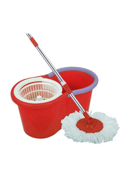 Enmac Easy Spinning Wring Mop & Bucket Set for All Floor Type, Home & Commercial Use, Orange/White