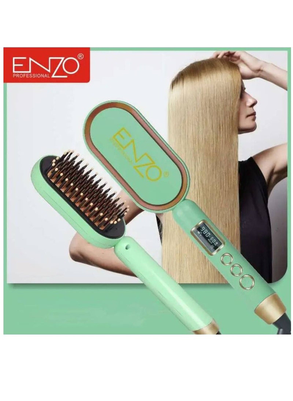 Enzo Advanced Straight Hair Comb, EN-4102, Light Green/Gold