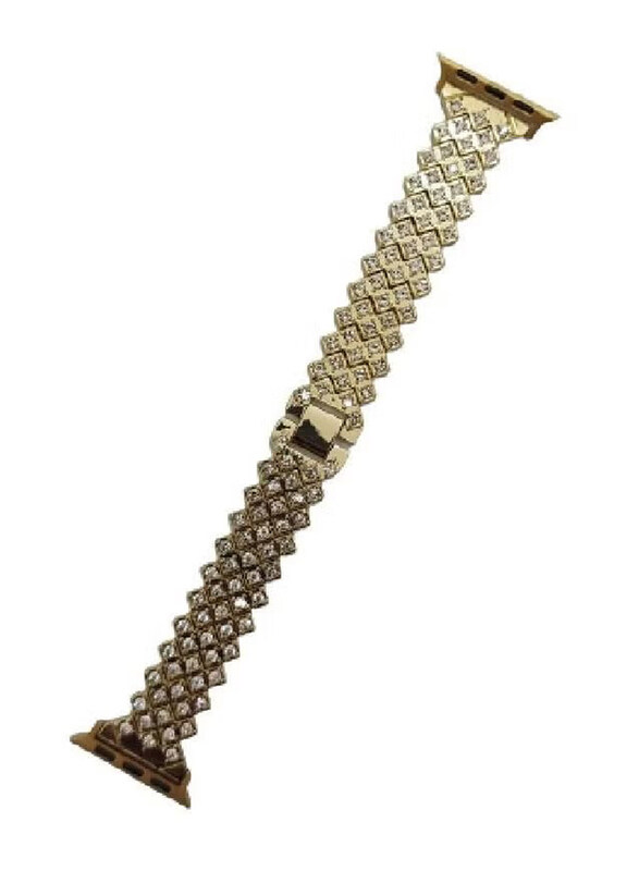 

Generic Stylish Replacement Band Strap For Apple Watch 38/40/41mm, Gold