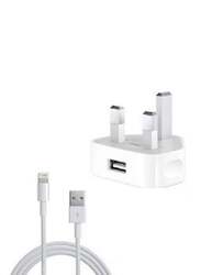 3-Pin Power Adapter With Lightning Cable White