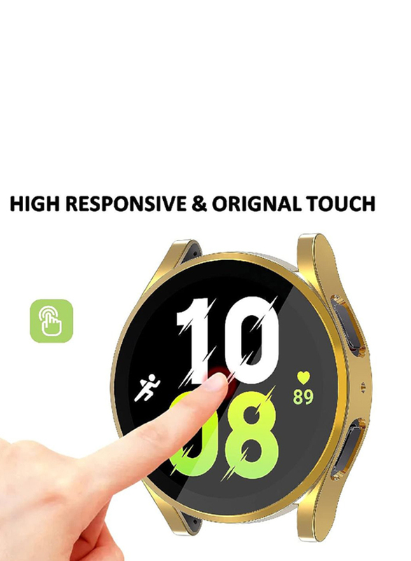 ZOOMEE Protective Ultra Thin Soft TPU Shockproof Case Cover for Samsung Galaxy Watch 4 40mm, Gold