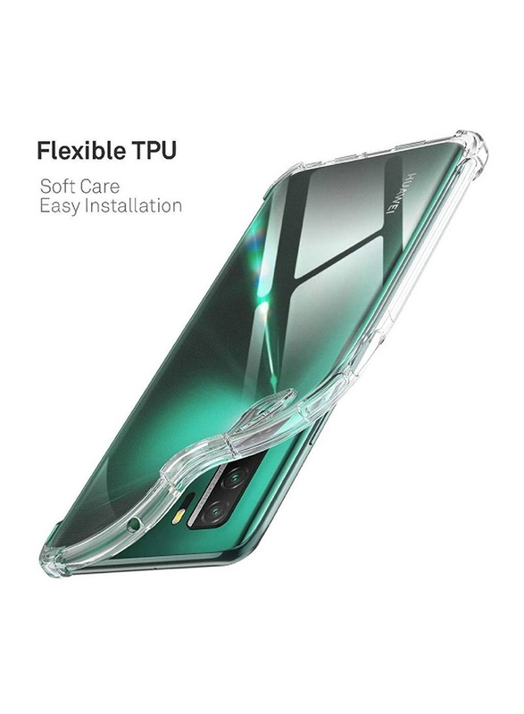 Huawei Nova 7 5G Reinforced Corners Shock-Absorption Flexible TPU Mobile Phone Case Cover, Transparent