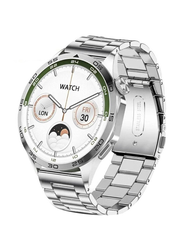 

Generic New Design Bluetooth Calling Stainless Steel Smartwatch, HD Display, Always Show Time, IP68 Waterproof, Silver