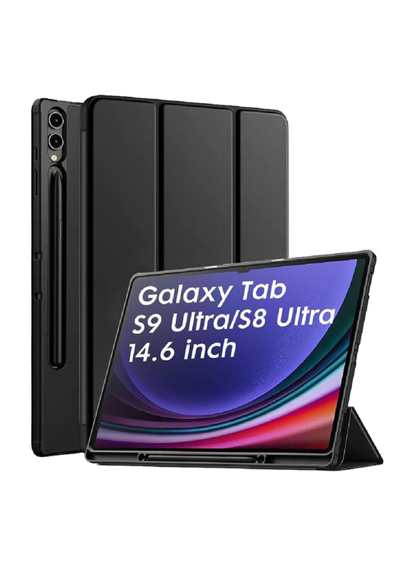

Dux Ducis Samsung Galaxy Tab S9 Ultra / S8 Ultra 14.6 inch Protective Smart Trifold Flip Leather Tablet Case Cover, Black