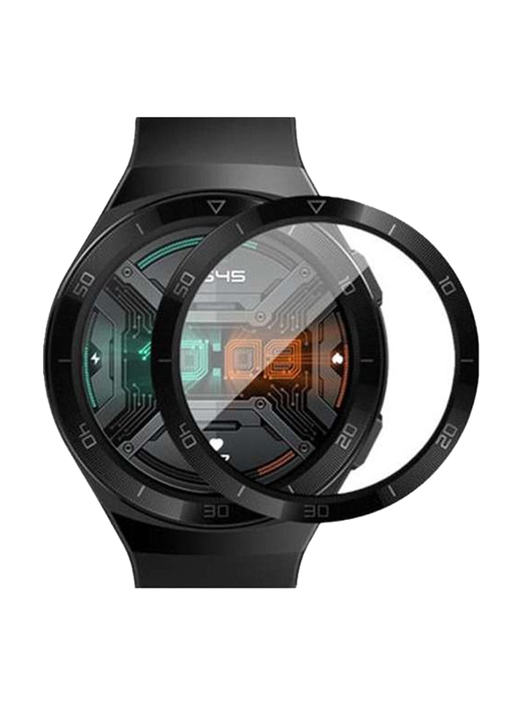 Arabic Matte Tempered Glass Screen Protector for Huawei Watch GT2e 46mm, Clear/Black