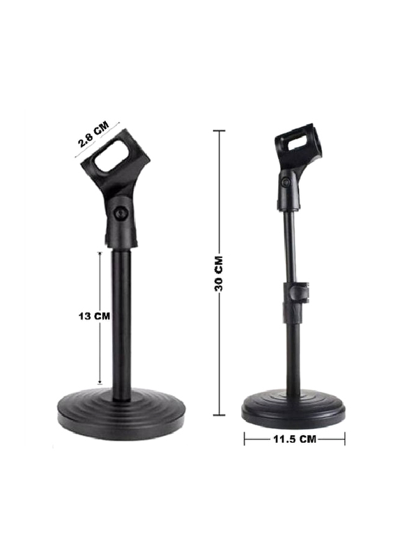 Adjustable Desk Microphone Stand Mic Holder, Black