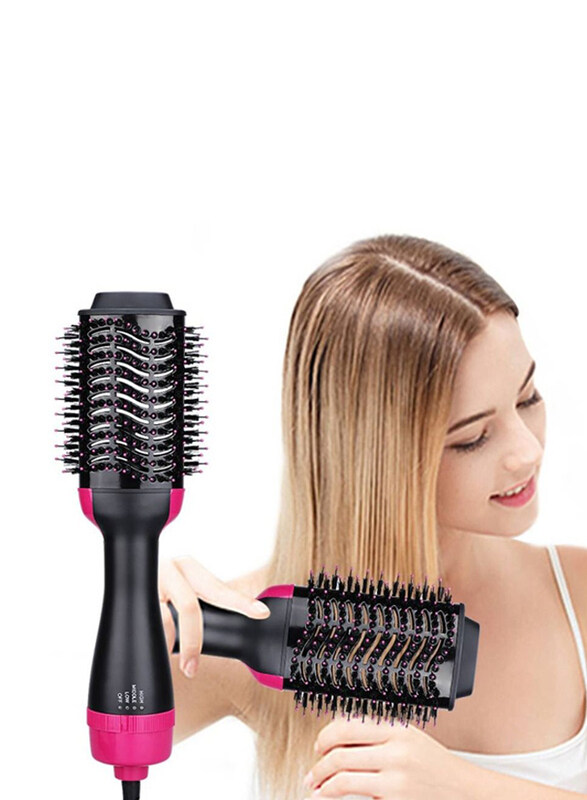 

Generic 3 in One Hair Dryer And Styling Brush, Black/Pink