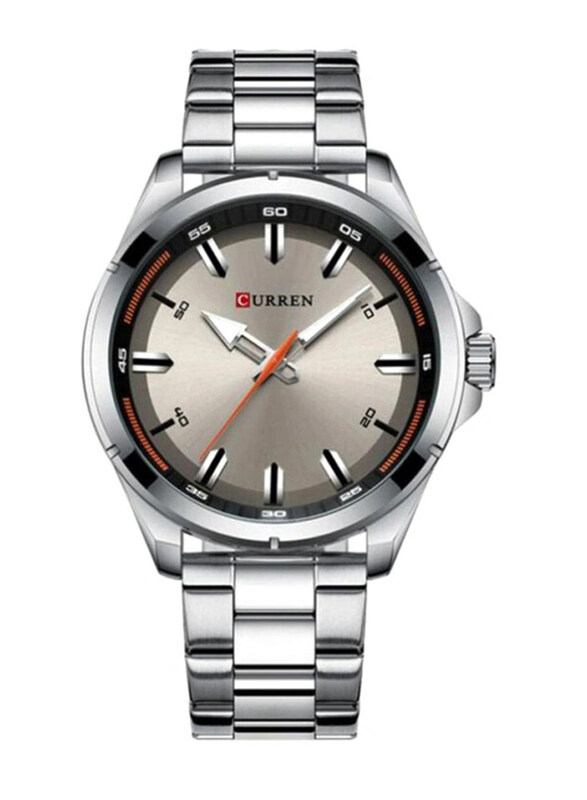 

Curren Analog Watch for Men with Stainless Steel Band, Water Resistant, 8320, Silver