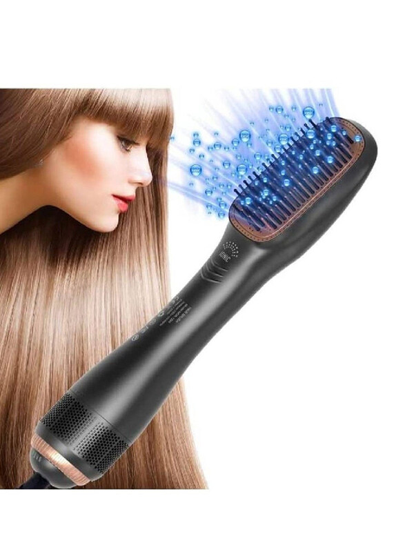 

Rabos 3 In 1 Professional Hair Brush Negative Ion Blow Dryer Straightening Brush Hot Air Styling Comb, Black