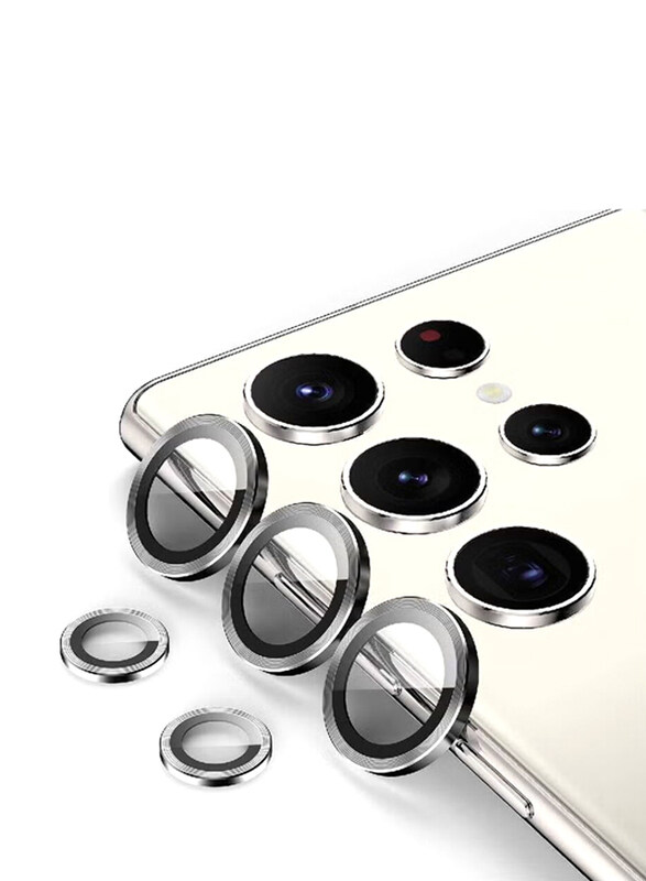 

Generic Samsung Galaxy S23 Ultra Protective 9H Camera Lens Rings, Silver