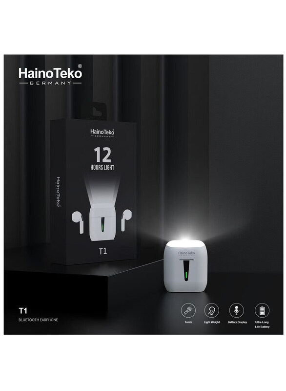 

Haino Teko Germany T1 Wireless Bluetooth In-Ear Earbuds for iPhones & Android, White