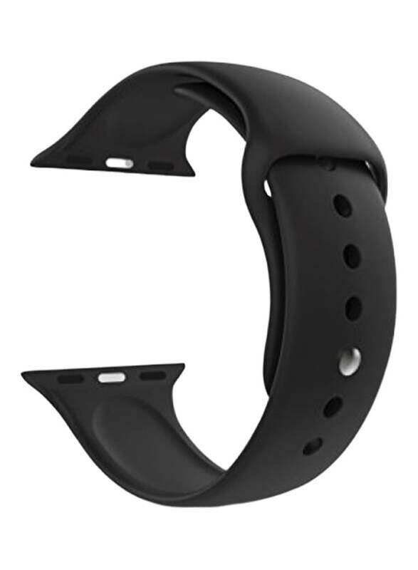 

Euro Apple Watch Band 42mm/44mm/45mm Silicone Sport Watch Strap Black