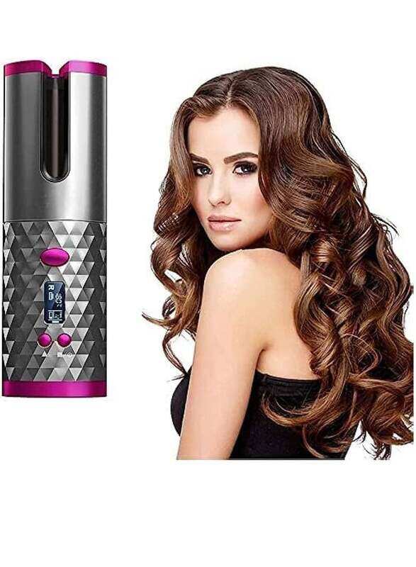 Automatic Cordless Auto Hair Curler and LCD Display with Accessories