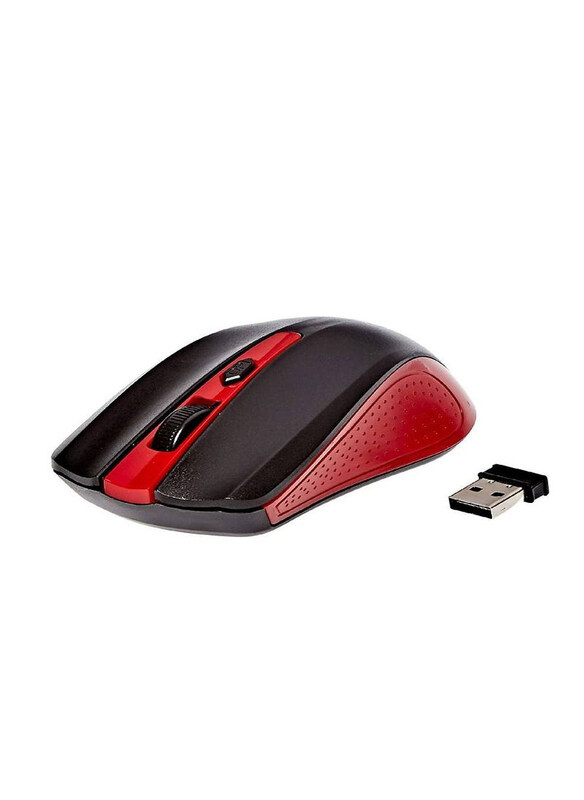 

Enet Wireless Optical Mouse, Red/Black