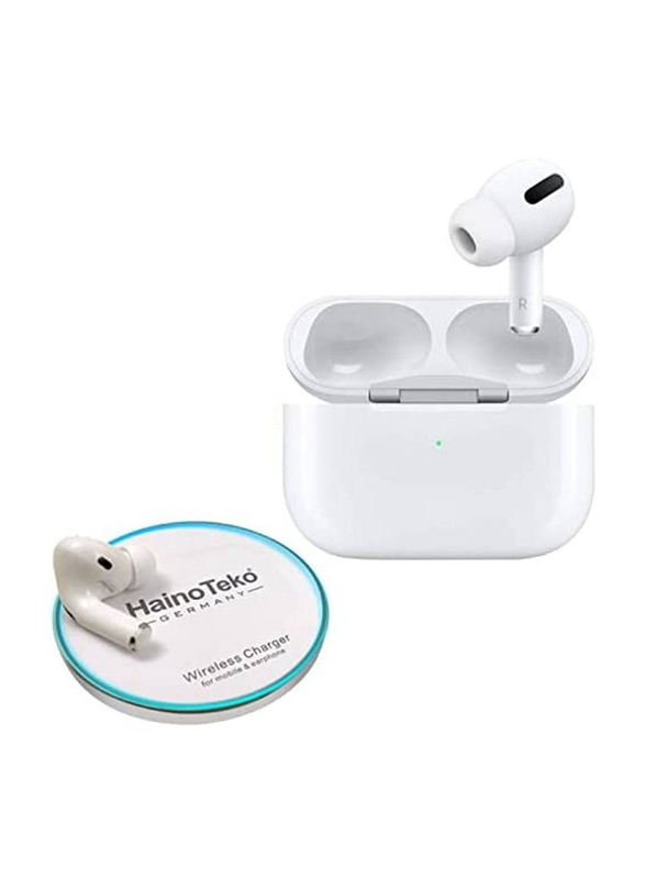 Haino Teko Germany ANC 3 Pro Wireless Bluetooth In-Ear Air Pods with Free Cover & Wireless Charger for Android, ios, White