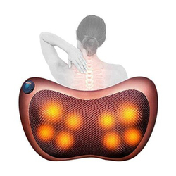 Multifunction Massage Pillow with 8 Massager Heads Heater, One Size, Brown