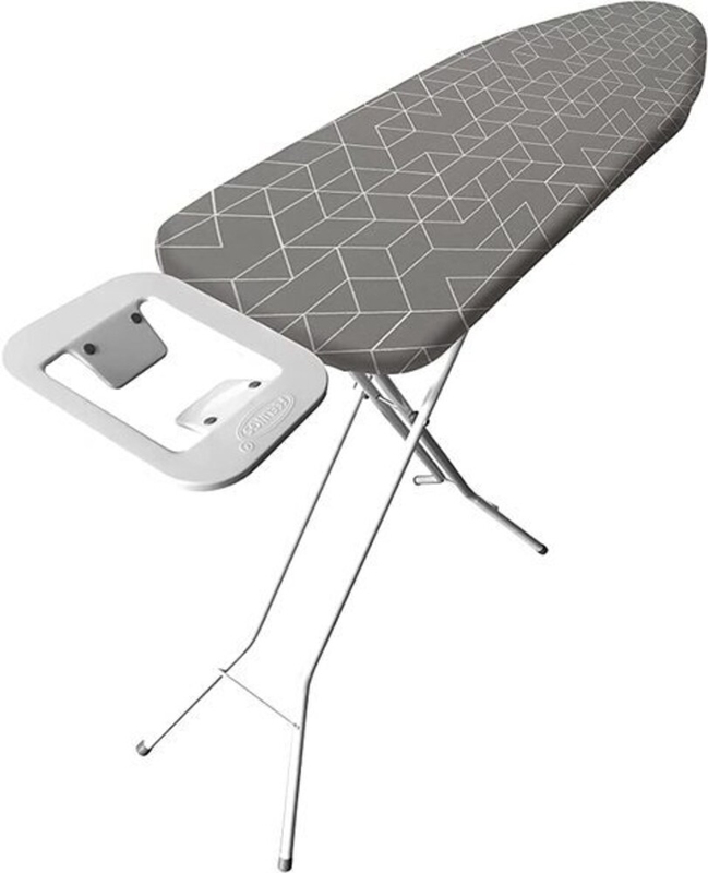 Heat-Resistant Ironing Board with Padded Cotton Cover, Grey