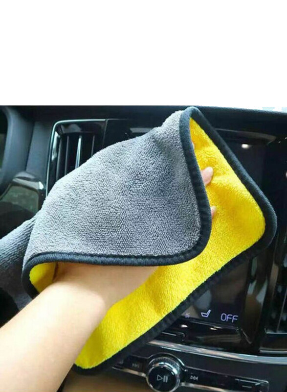 

Generic Cleaning Microfiber Car Towel, Yellow/Grey