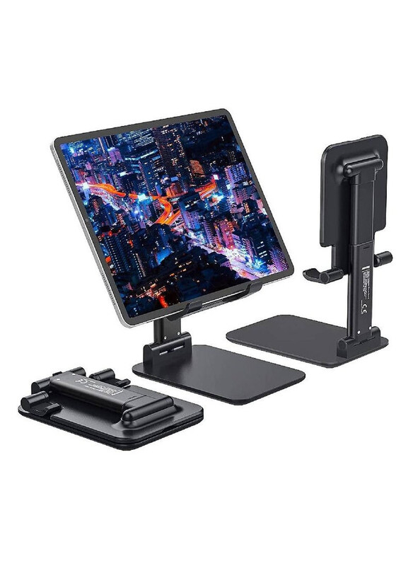 

Generic Extendable Compact Desktop Tablet Stand Holder Cradle Dock Compatible with Smartphones/Tablets, Black