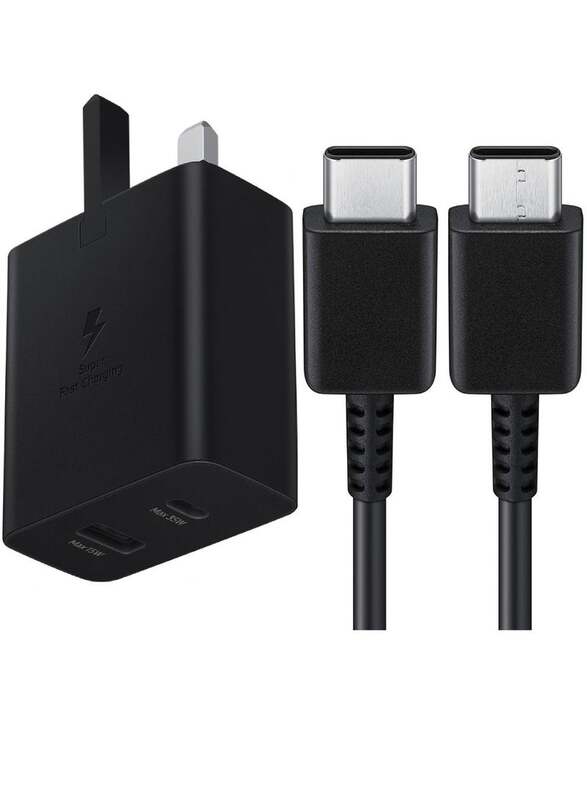 35W USB C Charger Plug Super Fast Charging Duo Adapter Compatible With Galaxy Smartphones And Other USB Type-C Devices Black