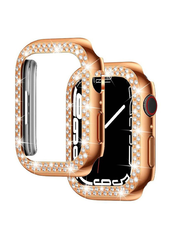 Bling Crystal Diamond Protective Bumper Frame Case for Apple iWatch 41mm, Rose Gold