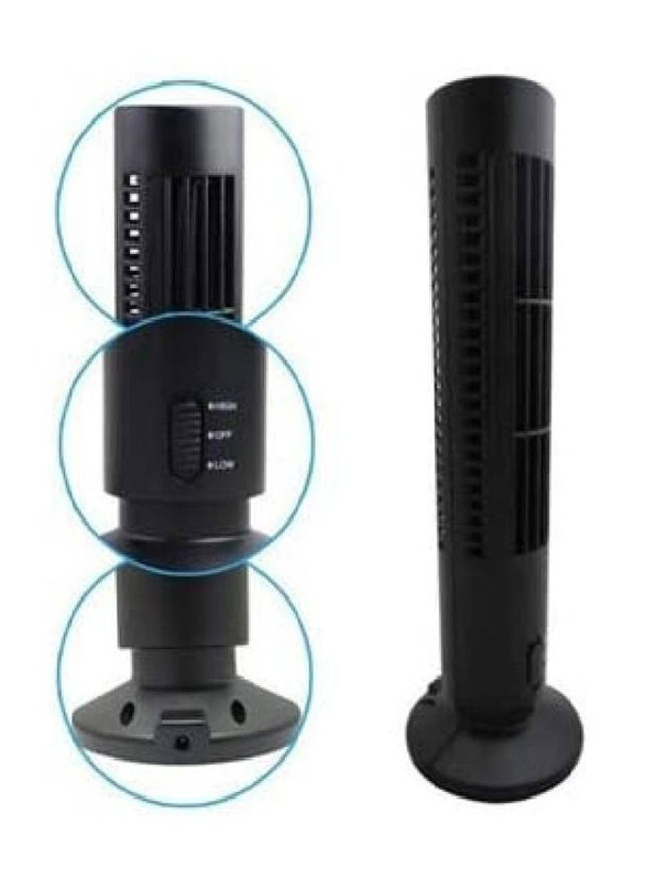 Desk Cooling Tower Fan for Summer Home Travel Desktop, Black