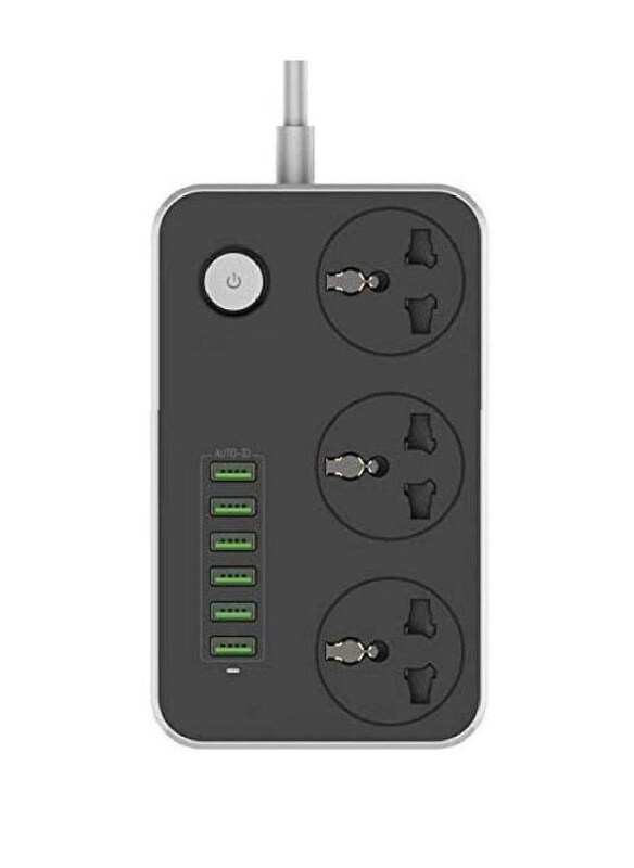 

JBQ SC3604 3 AC Sockets and 6 USB Ports Power Strip, Black