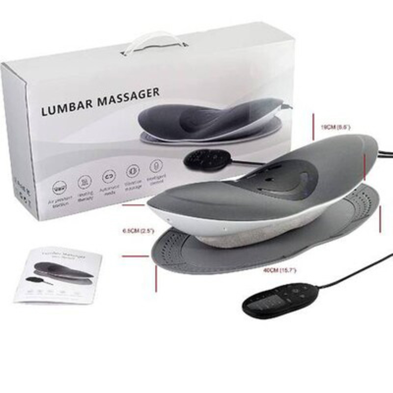 New Electric Lumbar Traction Device Lower Back Stretcher Infrared Heating & Vibration Massager, One Size, Grey