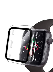 Screen Protector Bumper Case 9H Bulletproof Glass Screen Protector for Apple Watch 44mm, Clear/Black