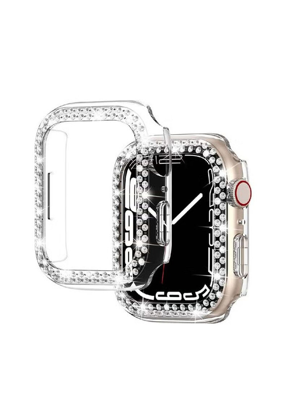 

Generic Diamond Watch Cover Guard Shockproof Frame for Apple Watch 45mm, Clear