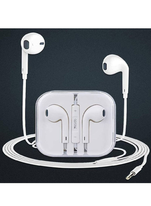 Yesido Wired In-Ear Universal Headset Earphones with Mic for iPhone & Android Smartphone, White