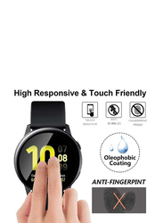 5D Full Curved Tempered Glass Screen Protector For Samsung Watch Active 2 44mm, 2-Pieces, Clear/Black