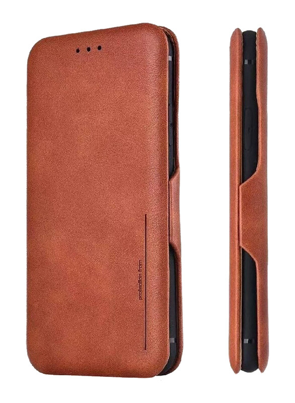 

Olliwon Samsung Galaxy A53 5G Protective Smart PU Leather Card Holder With Auto Magnetic Closure Mobile Phone Flip Case Cover, Brown