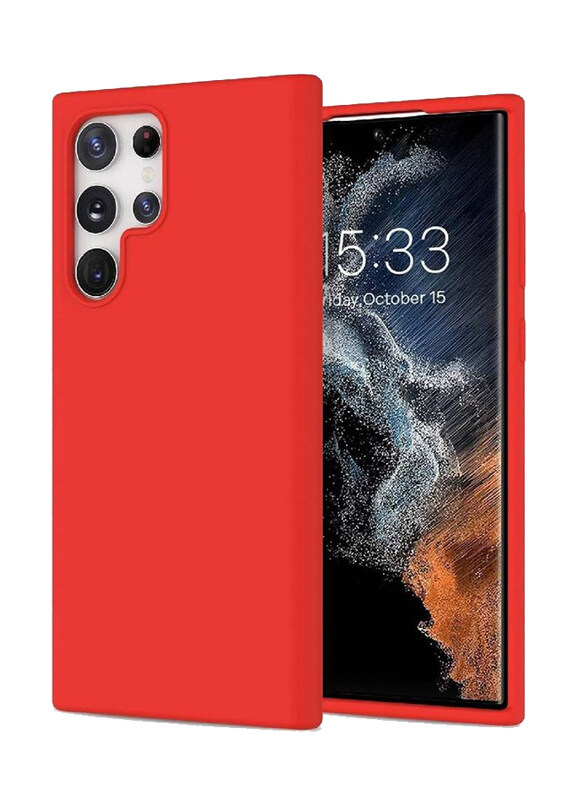 

Generic Samsung Galaxy S23 Ultra Protective Slim Fit Soft TPU Flexible Silicone Mobile Phone Back Case Cover, Red
