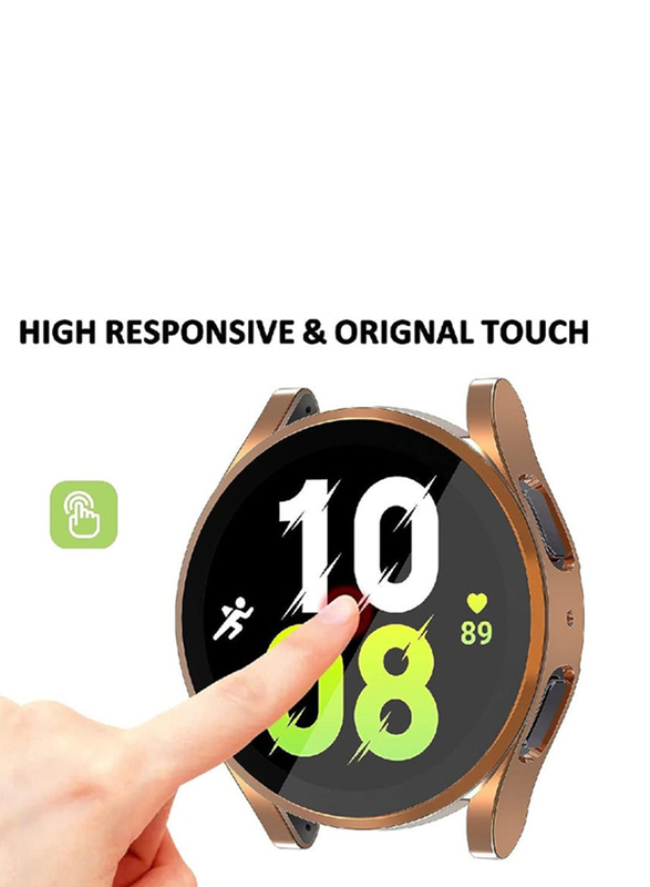 ZooMee Samsung Galaxy Watch 4 44mm Protective Ultra Thin Soft TPU Shockproof Case Cover, Rose Gold