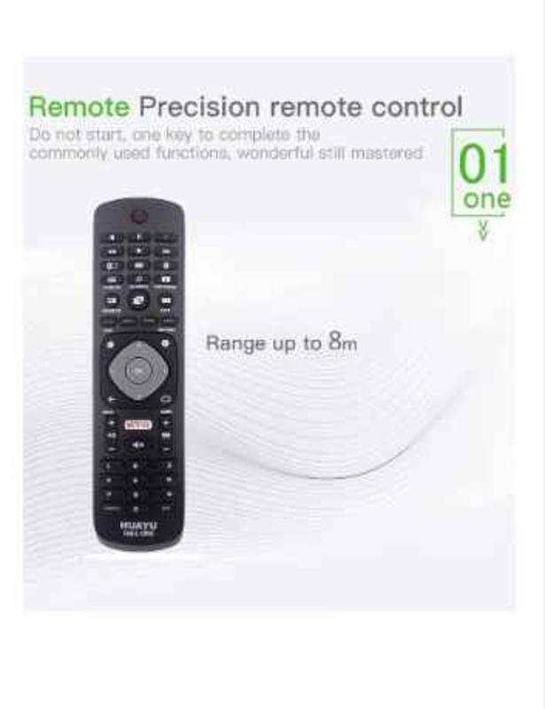 Huayu TCL Smart LCD LED TV Control Remote, RC802V, Black