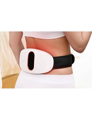 Xiuwoo Heating Massage Back Wrap Heated Massage Pad with Adjustable Belt, White/Black