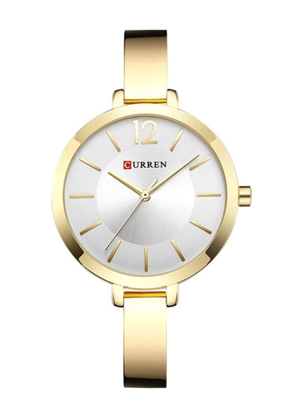 

Curren Analog Watch for Women with Stainless Steel Band, Water Resistant, 9012, Gold-Silver