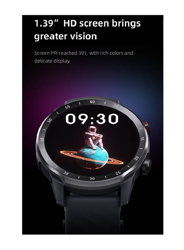 Mibro 1.39-inch HD Screen Bluetooth Smartwatch, Black