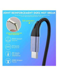 1.5-Meter 3 in 1 USB Phone Charger Cable, USB Male to Multiple Types for Smartphones/Tablets, Black