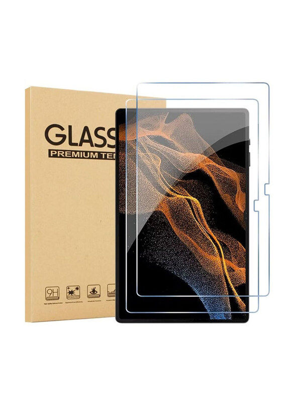 

Hyx Samsung Galaxy Tab S9 Ultra 14.6 Inch 2023 9H Scratch Resistant Bubble Free Tempered Glass Screen Protector, 2 Pieces, Clear