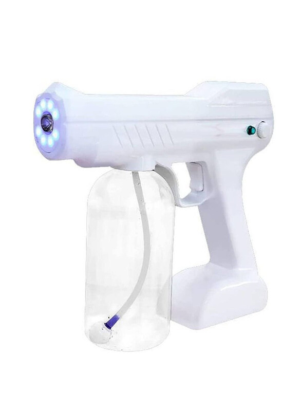 

Generic Atomizer Rechargable Portable Wireless Nano Blue Light Disinfectant Spray Gun, White