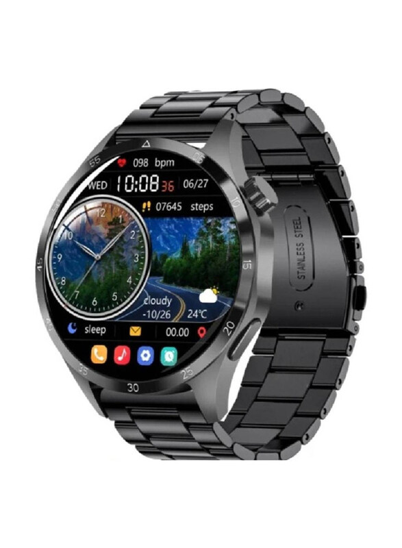 

Roxxon New Design Bluetooth Calling Stainless Steel Strap Smartwatch, Black