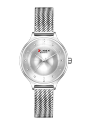 Curren Analog Watch for Women with Stainless Steel Band, Water Resistant, C9036L-3, Silver