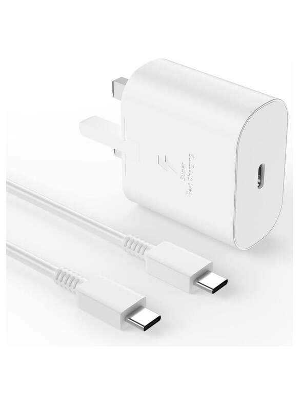 25W USB C Charger Plug Super Fast Charging Compatible With Galaxy Smartphones And Other USB Type-C Devices White