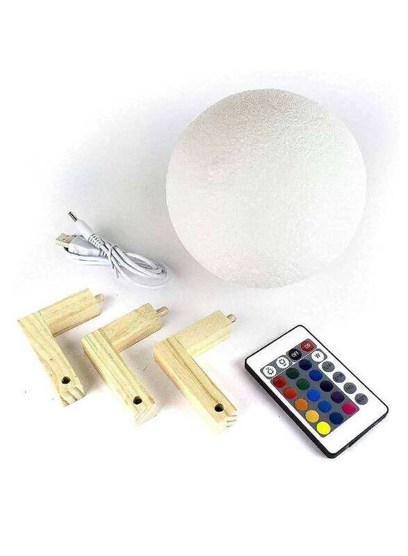 

Generic 3D Printing 16 Colors Moon Lamp Light with USB Charging and Touch Control Brightness, White