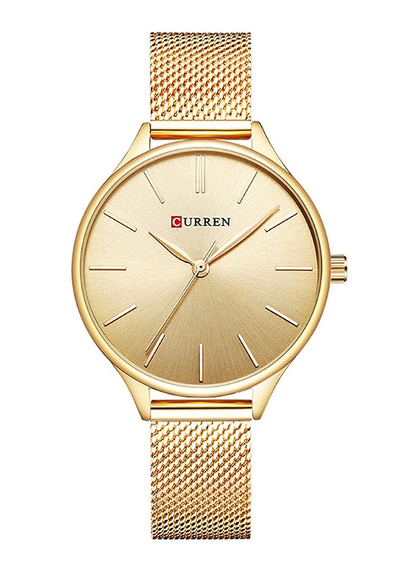Curren Analog Watch Unisex with Stainless Steel Band, Water Resistant, 9024, Gold