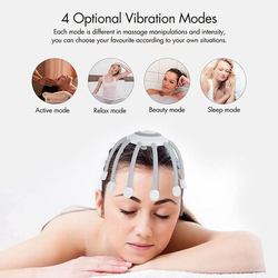 Full Body Spa Therapy Healing with Soft Resin Finger & Battery Operation Anti-Static Scalp Massager, One Size, Grey/White